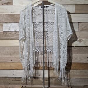 Joe Boxer Cream Crochet Cardigan